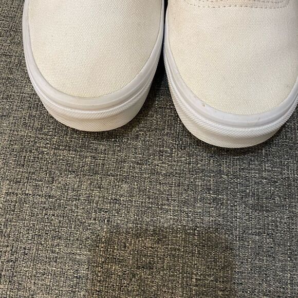 Vans Mens Cream Canvas Skater Shoes. Size US 10. (s) - Used  Vans Men\'s Cream Canvas Sneakers Men Size 10